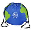 View Image 1 of 3 of Globe Drawstring Backpack - 24 hr