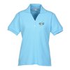 View Image 1 of 3 of Honeycomb Knit Pima Cotton Polo - Ladies'