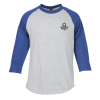 View Image 1 of 2 of Colorblock 3/4 Sleeve Cotton Baseball T-Shirt
