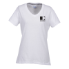View Image 1 of 2 of Principle Performance Blend Ladies' V-Neck T-Shirt - White