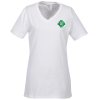 View Image 1 of 2 of Port Classic 5.4 oz. V-Neck T-Shirt - Ladies' - White - Screen