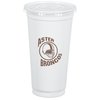 View Image 1 of 2 of Economy White Plastic Cup with Straw Slotted Lid - 24 oz.