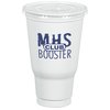 View Image 1 of 2 of Economy White Plastic Cup with Straw Slotted Lid - 32 oz.