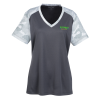 View Image 1 of 2 of Challenger Camo Colorblock V-Neck Tee - Ladies' - Embroidered