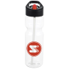 View Image 1 of 3 of Clear Impact Olympian Bottle with Two Tone Flip Straw - 28 oz.