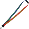 View Image 1 of 1 of Two-Tone Smooth Nylon Lanyard - 7/8" - 34" - Plastic Swivel Snap Hook