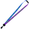 View Image 1 of 1 of Two-Tone Smooth Nylon Lanyard - 7/8" - 34" - Large Metal Bulldog Clip