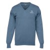 View Image 1 of 3 of Fine Gauge Cotton Blend V-Neck Sweater