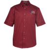 View Image 1 of 3 of Harriton Twill SS Shirt with Stain Release - Men's