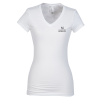 View Image 1 of 2 of Ultimate Fitted V-Neck T-Shirt - Ladies' - White
