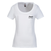 View Image 1 of 2 of Ideal Scoop Neck Tee - Ladies - White