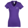 View Image 1 of 2 of Ultimate Fitted V-Neck T-Shirt - Ladies' - Colors