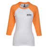 View Image 1 of 2 of 3/4 Sleeve Raglan T-Shirt - Ladies'