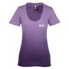 View Image 1 of 2 of Ombre Rounded V-Neck T-Shirt - Ladies'