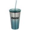 View Image 1 of 3 of Chroma Stainless Tumbler with Straw - 16 oz.