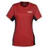 View Image 1 of 2 of Stain Release Performance Colorblock T-Shirt - Ladies' - Embroidered