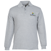 View Image 1 of 3 of Smooth Touch Blended LS Pocket Pique Polo - Men's