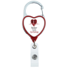 View Image 1 of 5 of Heavy Duty Clip On Retractable Badge Holder - Heart