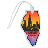 View Image 1 of 4 of Soft Vinyl Full-Color Luggage Tag - Illinois