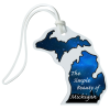 View Image 1 of 4 of Soft Vinyl Full-Color Luggage Tag - Michigan - Lower+Upper
