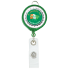 View Image 1 of 5 of Retractable Badge Holder with Lanyard Attachment - Round - Translucent