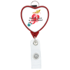 View Image 1 of 4 of Retractable Badge Holder with Lanyard Attachment - Heart