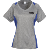 View Image 1 of 3 of Heather Challenger V-Neck Colorblock Tee- Ladies' - Screen