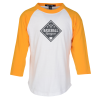 View Image 1 of 2 of Colorblock 3/4 Sleeve Cotton Baseball T-Shirt - Youth
