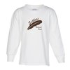 View Image 1 of 2 of Soft Spun Cotton LS T-Shirt - Youth- White