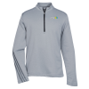 View Image 1 of 3 of adidas 1/4-Zip Heather 3-Stripes Pullover - Men's - Embroidered