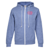 View Image 1 of 3 of French Terry Snow Heather Full-Zip Hoodie - Embroidered