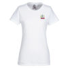 View Image 1 of 2 of Perfect Blend Crew Tee - Ladies' - White - Embroidered