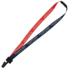 View Image 1 of 1 of Two-Tone Poly Lanyard - 3/4" - 34" - Plastic Bulldog Clip