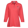 View Image 1 of 3 of Pinnacle Cotton Blend 3/4 Sleeve Polo - Ladies'
