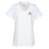 View Image 1 of 1 of Hanes Essential-T V-Neck T-Shirt - Ladies' - Embroidered - White