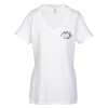 View Image 1 of 3 of Superb Slub V-Neck T-Shirt - Ladies' - White