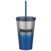 View Image 1 of 3 of Chroma Stainless Tumbler with Straw - 16 oz. - 24 hr