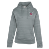View Image 1 of 3 of J. America Striped Poly Fleece Hoodie - Ladies' - Embroidered