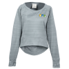 View Image 1 of 3 of J. America Striped Poly Hi-Low Sweatshirt - Ladies' - Embroidered
