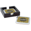 View Image 1 of 2 of Two Square Full Color Coasters with Wood Tray