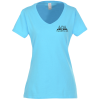 View Image 1 of 3 of Team Favorite 4.5 oz. V-Neck T-Shirt - Ladies' - Screen