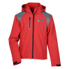 View Image 1 of 3 of Contrasting Color Hooded Soft Shell Jacket - Men's