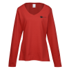 View Image 1 of 3 of Team Favorite 4.5 oz. V-Neck Long Sleeve T-Shirt - Ladies' - Screen