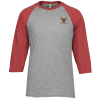 View Image 1 of 3 of Jerzees Dri-Power Tri-Blend Baseball T-Shirt - Embroidered