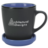 View Image 1 of 2 of Double-up Mug with Coaster - Black - 12 oz. - 24 hr