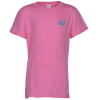 View Image 1 of 3 of 4.3 oz. Ringspun Cotton T-Shirt - Girls' - Embroidered
