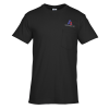 View Image 1 of 3 of Adult 6 oz. Cotton Pocket T-Shirt - Embroidered