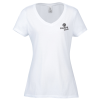 View Image 1 of 2 of Optimal Tri-Blend V-Neck T-Shirt - Ladies' - White - Screen