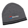 View Image 1 of 1 of Fine Knit Double Stripe Trim Beanie