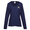 View Image 1 of 3 of Team Favorite 4.5 oz. V-Neck Long Sleeve T-Shirt - Ladies' - Embroidered